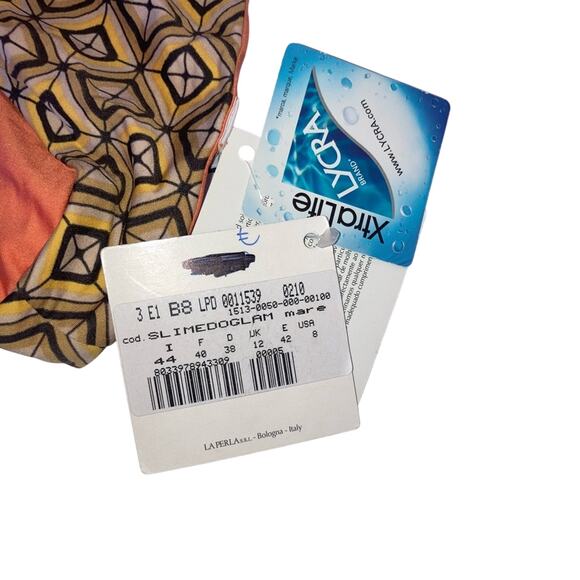 La Perla Studio Geometric Orange Tan Reversible Bikini Swim Bottom 6 - Picture 7 of 9